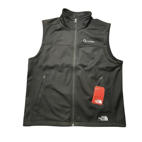 NWT The North Face Ridgewall Vest Mens Size XL Black Soft Shell Full Zip Logo